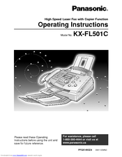 Panasonic KX FL501 - B/W Laser - Fax Operating Instructions Manual