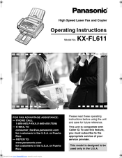 Panasonic KX-FL611 Operating Instructions Manual