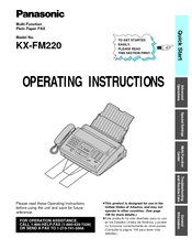 Panasonic KX-FM220 Operating Instructions Manual