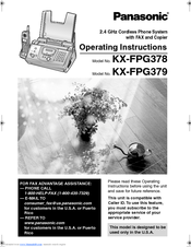 Panasonic KX-FPG378 Operating Instructions Manual