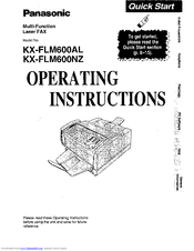 Panasonic KXFLM600AL Operating Instructions Manual