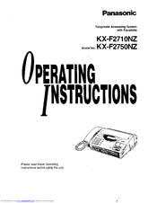 Panasonic KX-F2750NZ Operating Instructions Manual