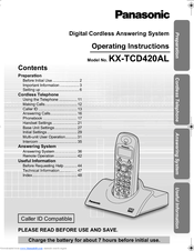 Panasonic KX-TCD420AL Operating Instructions Manual