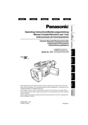 Panasonic AG-DVX100BE Operating Instructions Manual