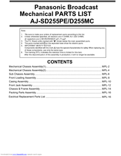 Panasonic AJ-D255MC Parts List