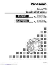 Panasonic DVCPRO 50 AJ-SDC905E Operating Instructions Manual