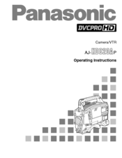 Panasonic AJHDC27A - DVCPRO HD CAMERA Operating Instructions Manual