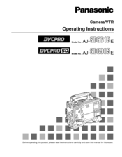 Panasonic AJ-SDC905E Operating Instructions Manual