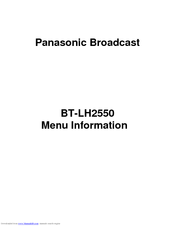 Panasonic BT-LH2550 Menu Information