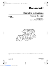 Panasonic DVC20 Operating Instructions Manual
