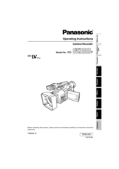 Panasonic AGDVX100BP - DVC CAMCORDER Operating Instructions Manual