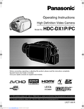 Panasonic HDC-DX1 Operating Instructions Manual
