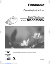 Panasonic NV-GS250GN Operating Instructions Manual