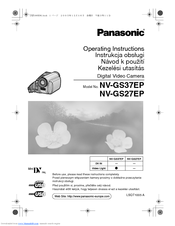 Panasonic NV-GS37 Operating Instructions Manual