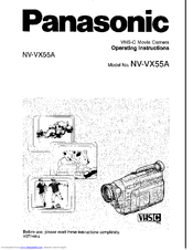 Panasonic NV-VX55A Operating Instructions Manual