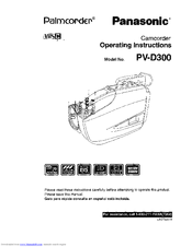 Panasonic Palmcorder PV-D300 Operating Instructions Manual