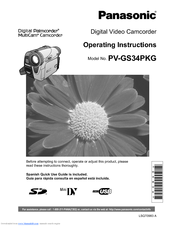 Panasonic PVGS34PKGP - DIGITAL VIDEO CAMERA Operating Instructions Manual