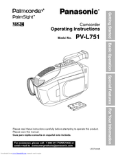 Panasonic PVL751D - VHS-C CAMCORDER Operating Instructions Manual