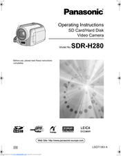 Panasonic SDR-H280 Operating Instructions Manual