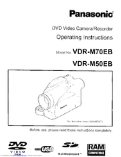 Panasonic VDR M70 - DVD DIGA Palmcorder Camcorder Operating Instructions Manual
