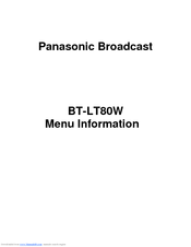 Panasonic BT-LT80W Menu Information