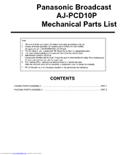 Panasonic AJ-PCD10P Mechanical Parts List
