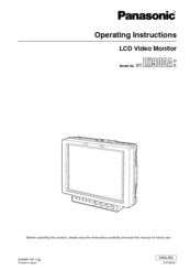 Panasonic BTLH900A - HD MONITOR Operating Instructions Manual