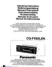 Panasonic CQ-FX85LEN Operating Instructions Manual