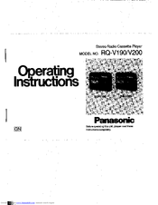 Panasonic RQ-V200 Operating Instructions Manual