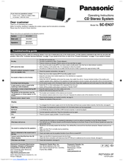 Panasonic SC-EN37 Operating Instructions Manual