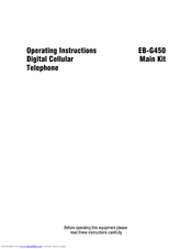 Panasonic G450 Operating Instructions Manual