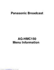 Panasonic AG-HMC150 Menu Information