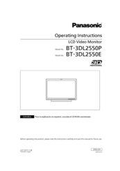 Panasonic BT-3DL2550E Operating Instructions Manual