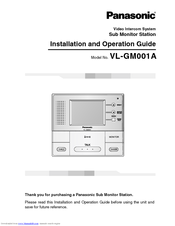 Panasonic VL-GM001A Installation And Operation Manual