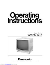Panasonic WVBM1410 - B/W MONITOR Operating Instructions Manual