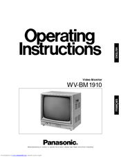 Panasonic WVBM1910 - VIDEO MONITOR Operating Instructions Manual