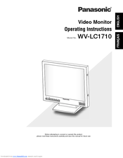 Panasonic WVLC1710 - LCD MONITOR Operating Instructions Manual