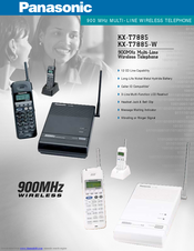 Panasonic KX-T7885W - 900 MHz MultiLine Wireless Phone Specification Sheet