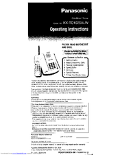 Panasonic KX-TC1025ALW Operating Instructions Manual