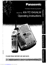 Panasonic KX-TC1045ALW Operating Instructions Manual