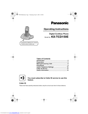 Panasonic KX-TCD150E Operating Instructions Manual