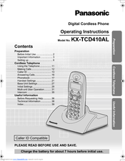 Panasonic KX-TCD410AL Operating Instructions Manual