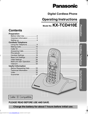 Panasonic KX-TCD410E Operating Instructions Manual