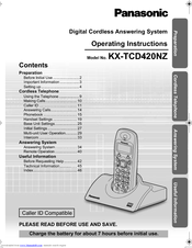 Panasonic KX-TCD420NZ Operating Instructions Manual