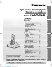 Panasonic KX-TCD510AL Operating Instructions Manual