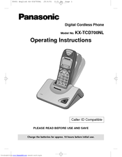Panasonic KX-TCD700NL Operating Instructions Manual
