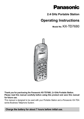 Panasonic KX-TD7680 - Digital Wireless Telephone Operating Instructions Manual