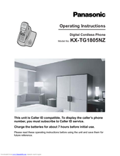 Panasonic KX-TG1805NZ Operating Instructions Manual