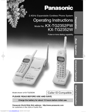 Panasonic KX-TG2352W - 2.4 GHz DSS Expandable Cordless Phone System Operating Instructions Manual