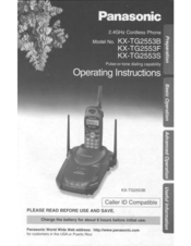 Panasonic KX-TG2553B - 2.4GHz DSS Cordless Phone Operating Instructions Manual